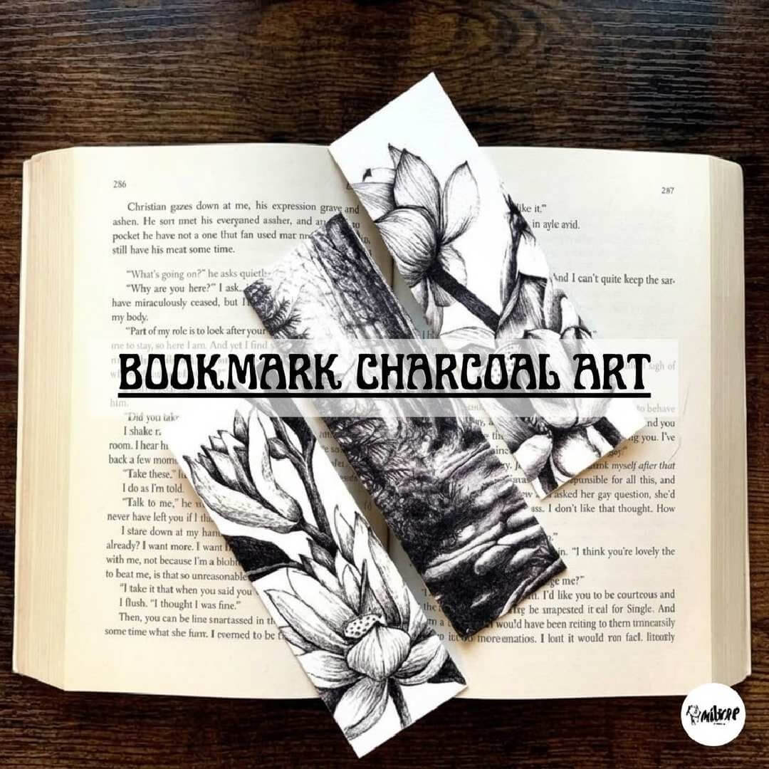 Bookmark Charcoal Art