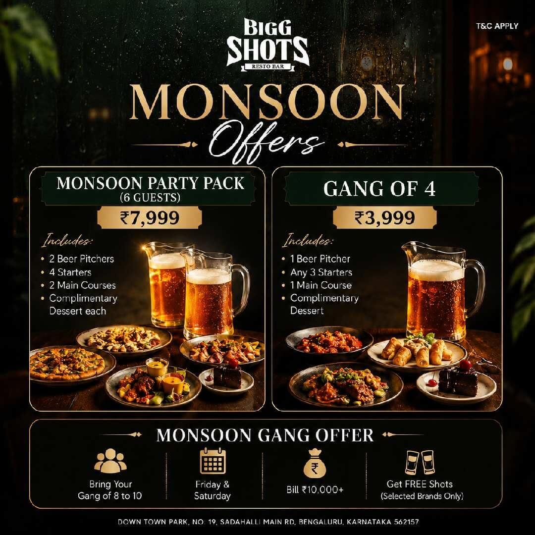 Big Shots Monsoon Offers